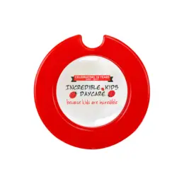 Round License Disc With Domed Sticker - Red